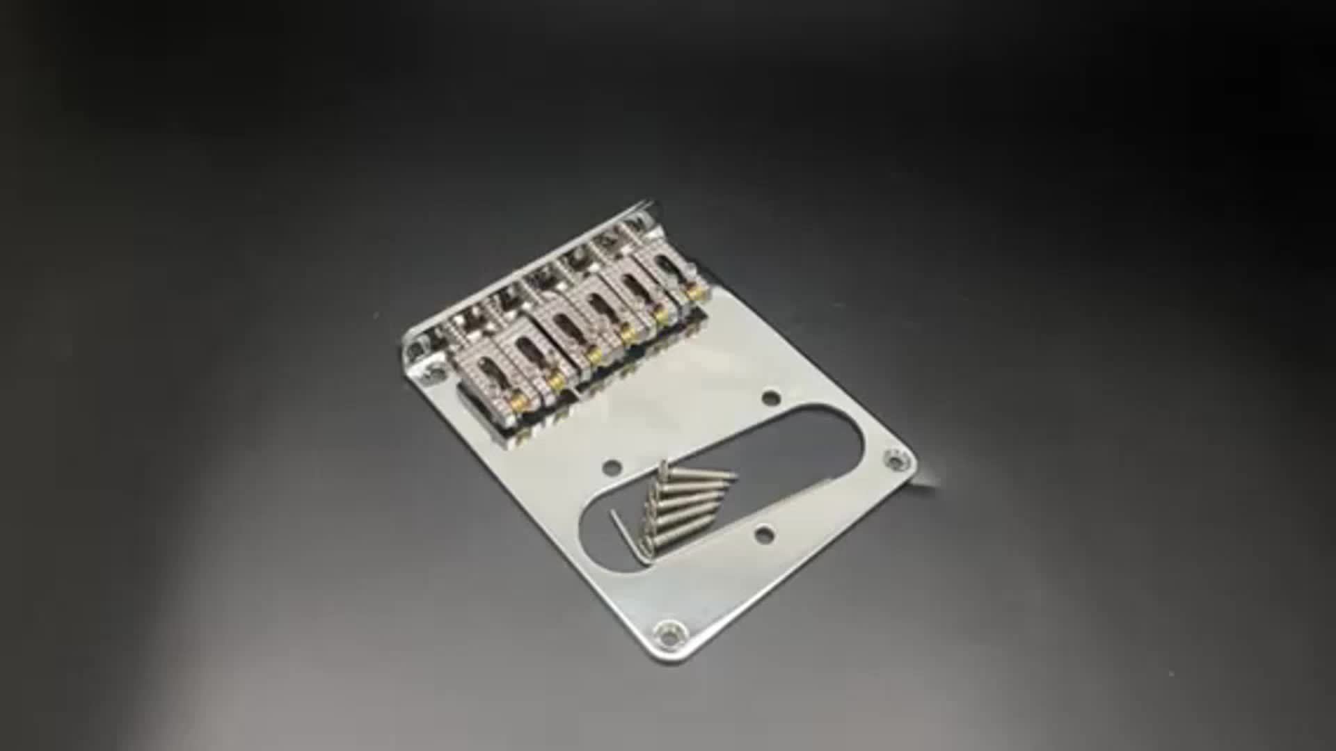 Fixed Guitar Bridge for TL Style Guitar 97x80. 5mm with 6 Roller Saddle Bottom Or Body Loading Guitar Parts Silvery - Image 7