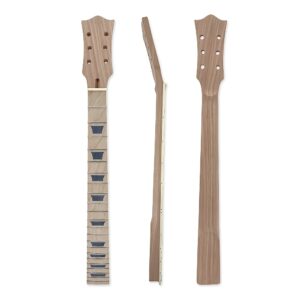 YoungMonic Guitar Neck with Mahogany Body & Maple Fretboard – 22-Fret 24.75-Inch Scale Length, Bolt-On Heel Trapezoid Neck, Truss Rod (Unfinished for DIY Assembly) – Compatible for Guitars,