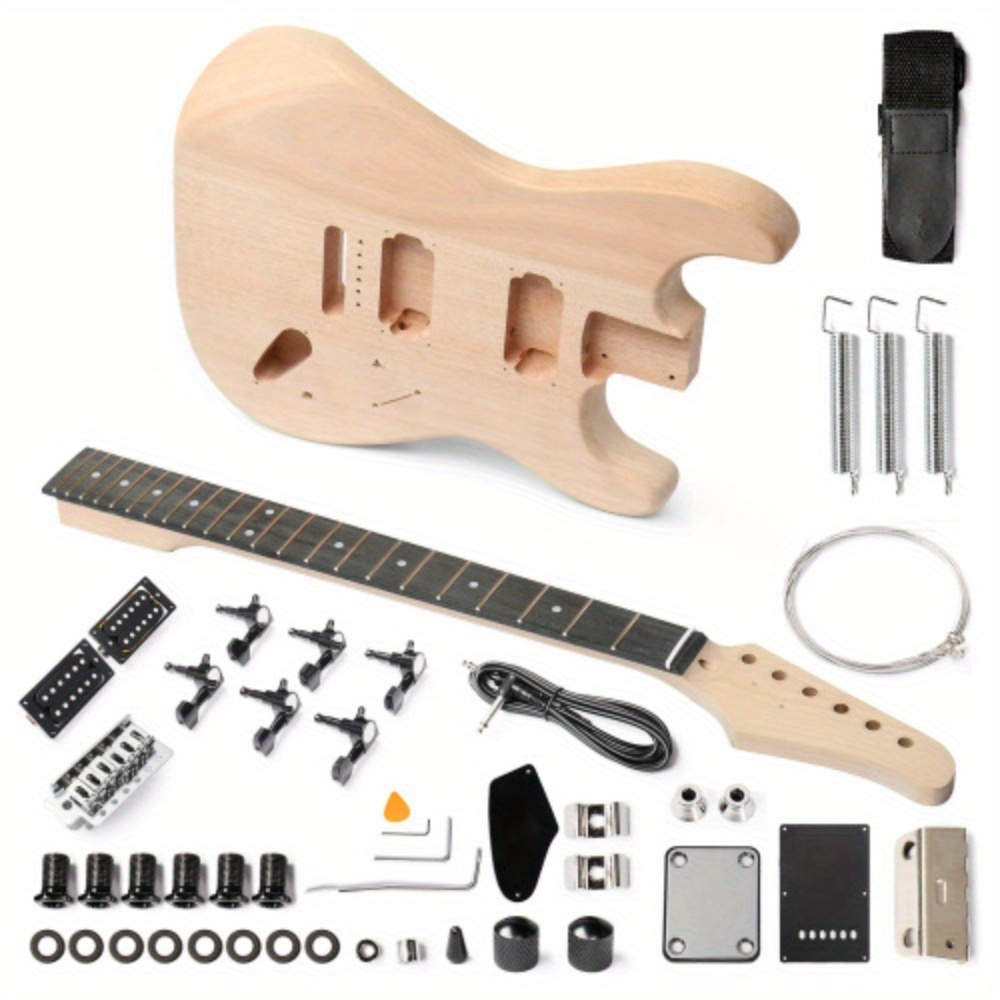 Glarry DIY Electric Guitar Kit for Beginners with Mahogany Body & Maple Neck - Full Components Build Your Own Guitar, H-H-H Humbucker Pickups, 24-Fret Rosewood Board, Tremolo Bridge & Cable/Strap Included (6-String) - Image 5