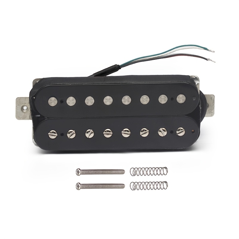 1pc Alnico 5 Humbucker Electric Guitar Pickup - 8-String, N-10K/B-15K Coil Splitting, Metal Construction, Uncharged Power Mode, Black, High-Quality Sound for All String Instruments, Guitar Pickup, Allstring Instrument, Sleek Metallic Finish, Durable Construction - Image 3
