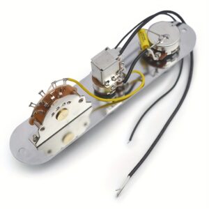[Vintage Pre-Wired Harness] Vintage Pre-Wired Harness Chrome Prewired Control Plate with Push/Pull 250K Pots for TL Electric Guitar, Alloy Split Coil Volume Knob Circuit