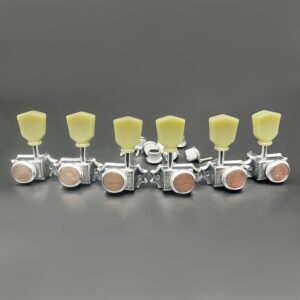 SAPHUE Vintage Style Locking Guitar Machine Heads , 3+3 Lock String Deluxe Tuning Key Pegs Tuners Set , 1:15 Ratio , Replacement for Electric Acoustic Folk Guitars , Elegant Tuning Keys Classic Tuner Design , Sturdy Construction Durable Tuners , Guitar Part