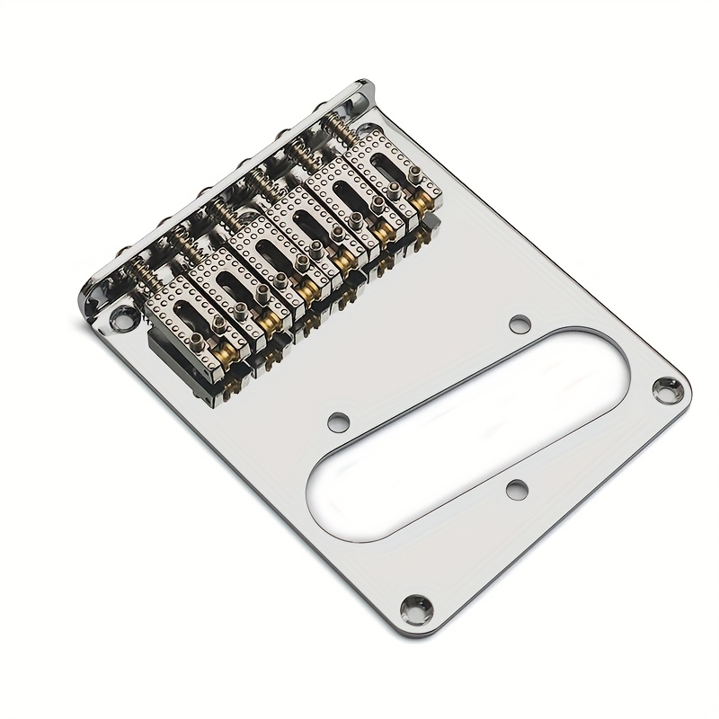 Fixed Guitar Bridge for TL Style Guitar 97x80. 5mm with 6 Roller Saddle Bottom Or Body Loading Guitar Parts Silvery - Image 4