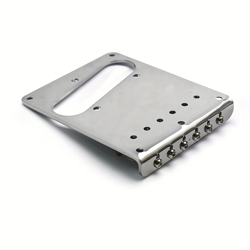 Fixed Guitar Bridge for TL Style Guitar 97x80. 5mm with 6 Roller Saddle Bottom Or Body Loading Guitar Parts Silvery - Image 3