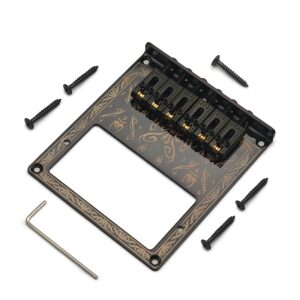 1pc Black Alloy Guitar Bridge Roller Saddle with Humbucker Hole, TL Style, 101x89mm, 10. 5×5 Inch, Electric Guitar Bridge Accessory