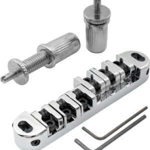 Epiphone Les Paul SG Style Guitar Locking Roller Bridge – Tune-O-Matic Tremolo System with Locking Mechanism, Heavy-Duty Staggered Design, 51.5mm Replacement Bridge for SG-335/Les Paul Guitars (Compatible with Epiphone Models