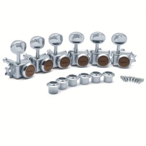 [Inline Guitar Lock Tuners] SAPHUE 6 Inline Guitar Lock String Tuners 1:15 Vintage Guitar Locking Tuning Key Pegs Machine Heads Replacement for ST TL Style Electric Folk or Acoustic Guitars Chrome/Golden, Tuning Pegs, Inline Tuners, Highquality Tuners, Replacement Tuners, Acoustic Guitarists, Guitar Players