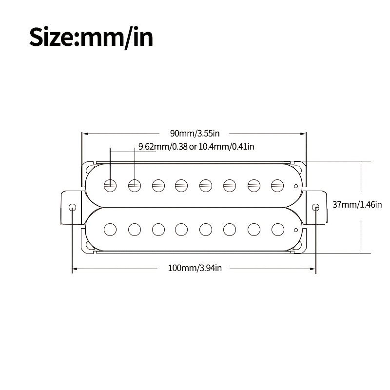 1pc Alnico 5 Humbucker Electric Guitar Pickup - 8-String, N-10K/B-15K Coil Splitting, Metal Construction, Uncharged Power Mode, Black, High-Quality Sound for All String Instruments, Guitar Pickup, Allstring Instrument, Sleek Metallic Finish, Durable Construction - Image 2