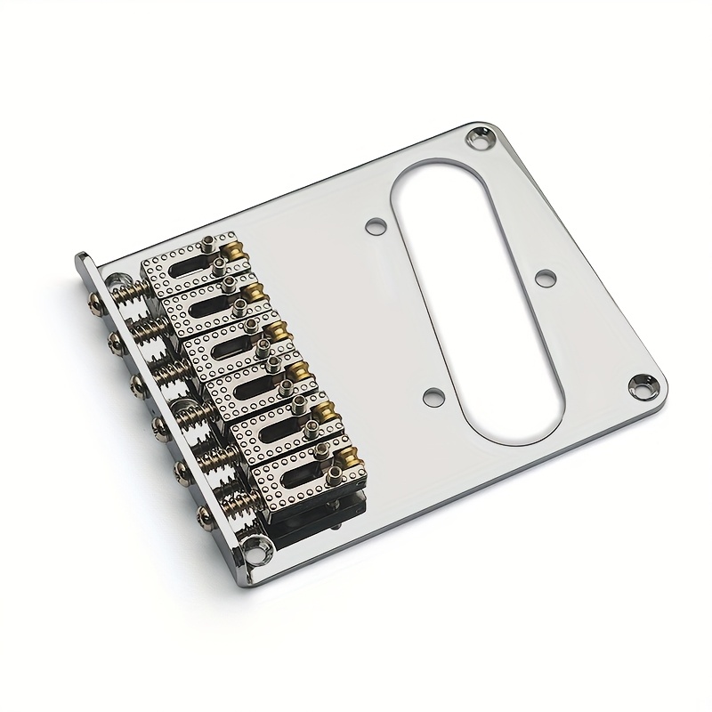 Fixed Guitar Bridge for TL Style Guitar 97x80. 5mm with 6 Roller Saddle Bottom Or Body Loading Guitar Parts Silvery - Image 5