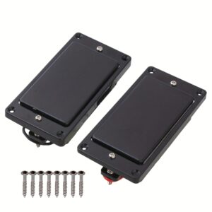 A pair of guitar pickup dual coil set black metal/magnet with 8 screws