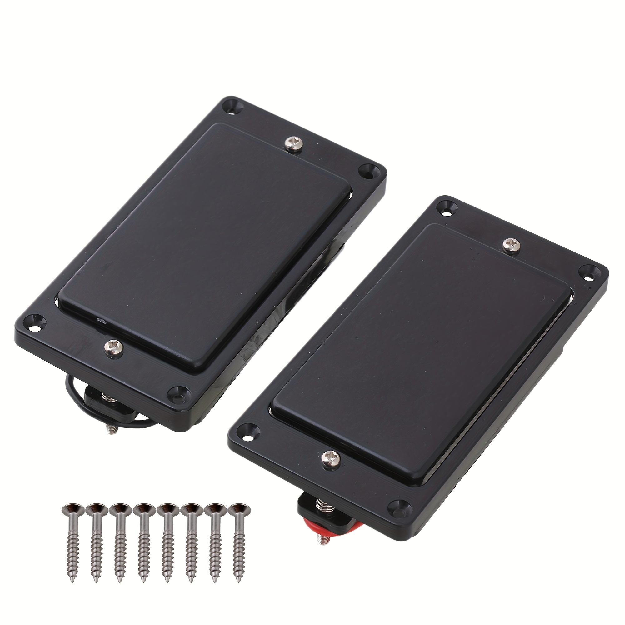 A pair of guitar pickup dual coil set black metal/magnet with 8 screws