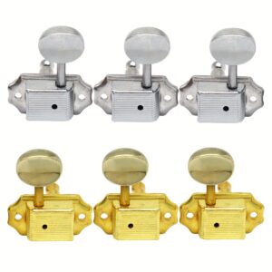 3L3R Small Ellipse Buttons Guitar String Tuning Pegs 1:15 Vintage Style Tuners Machine Heads Set of 6pcs for Les Paul Style Electric or Acoustic Guitar, Tuning Pegs Replacement, Classic Tuners, Vintage Design, Replacement Tuners, Acoustic Guitarists