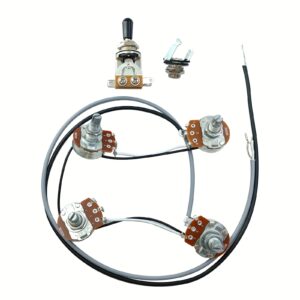 Guitar Pre-Connected Wire Harness LP Style Pre-Connected 2V2T with 500K Voltage Regulators and 3-Directional Pull Switches, Suitable for LP Les Paul