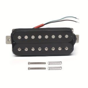 1pc Alnico 5 Humbucker Electric Guitar Pickup – 8-String, N-10K/B-15K Coil Splitting, Metal Construction, Uncharged Power Mode, Black, High-Quality Sound for All String Instruments, Guitar Pickup, Allstring Instrument, Sleek Metallic Finish, Durable Construction