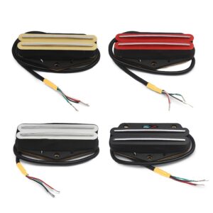 Alnico 2 Single-Coil Electric Guitar Bridge Pickup, 4-Conductor, Hot Rail Humbucker, 9K Golden-Plated Magnet Wire, Metal Construction, with Non-Magnetic Cover, for Uncharged – Black/White/Red/Yellow, Instrument Parts, Highoutput Pickup, Durable Pickup, Precision Wound Coil, Humbucker Pickup, DIY Guitarists, Professional Musicians