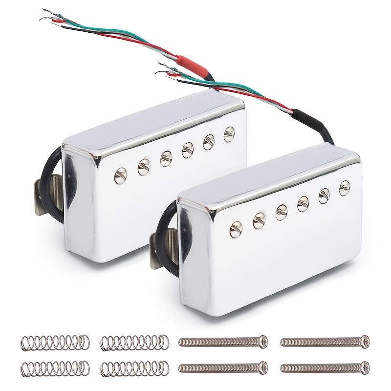 2pcs of Aluminum-Nickel-Cobalt 5 Spring Dual-Coil Guitar Pickups with 4 Coil Wire, 7. 5K/15K Coil Split Aluminum-Nickel-Cobalt V LP Pickups., Guitar Replacement Pickups, Highoutput Pickups, Split Coil System, Highquality Coils, Durable Pickups