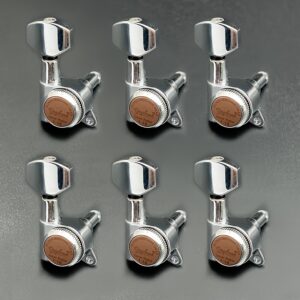 [SAPHUE Guitar Locking Tuners] 6pcs SAPHUE Guitar Locking Tuners – 1:18 Locking Ratio, Hexagonal Handle with Sealed Gear & Cast Housings in Black/Golden/Chrome for Electric/Acoustic Guitars (Includes Mounting Hardware)