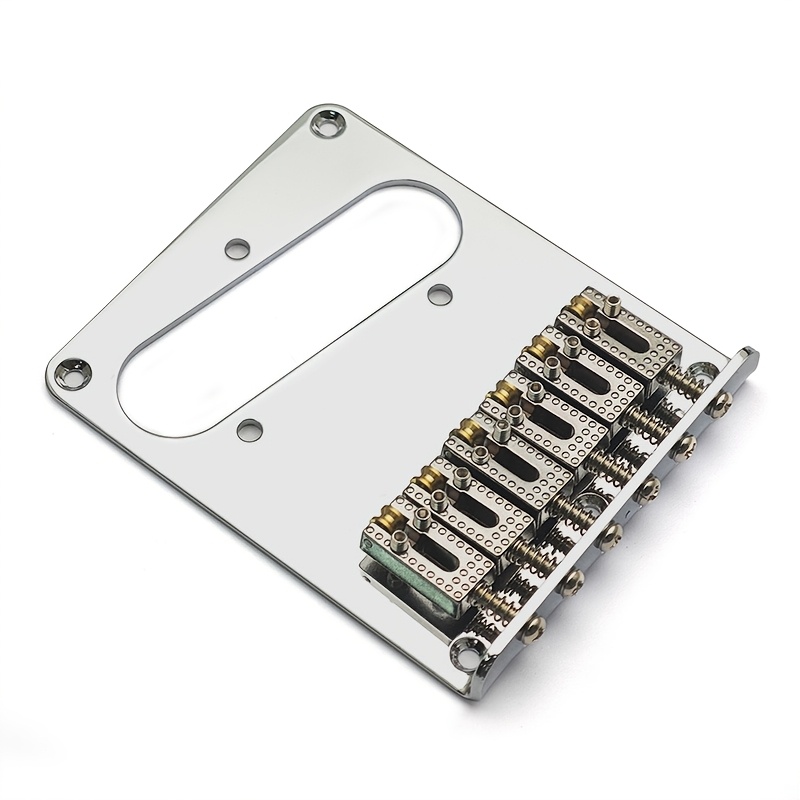 Fixed Guitar Bridge for TL Style Guitar 97x80. 5mm with 6 Roller Saddle Bottom Or Body Loading Guitar Parts Silvery - Image 6