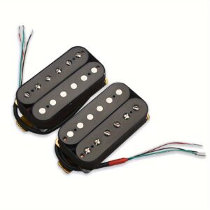 1 Set (N+) Humbucker Electric Guitar Pickup Set with Coil Splitting – High Output Dual Coil Design (7.5K/15K), 4-Conductor Cable for coil Splitting, Compatible with Strat, Les Paul, SG, for, Blues, Metal – & Plastic Bobbin