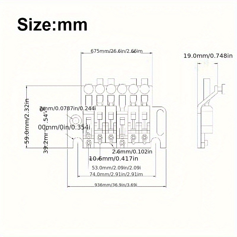 Electric Guitar Tremolo Bridge Double Locking Systyem Black/Silvery/Golden - Image 2
