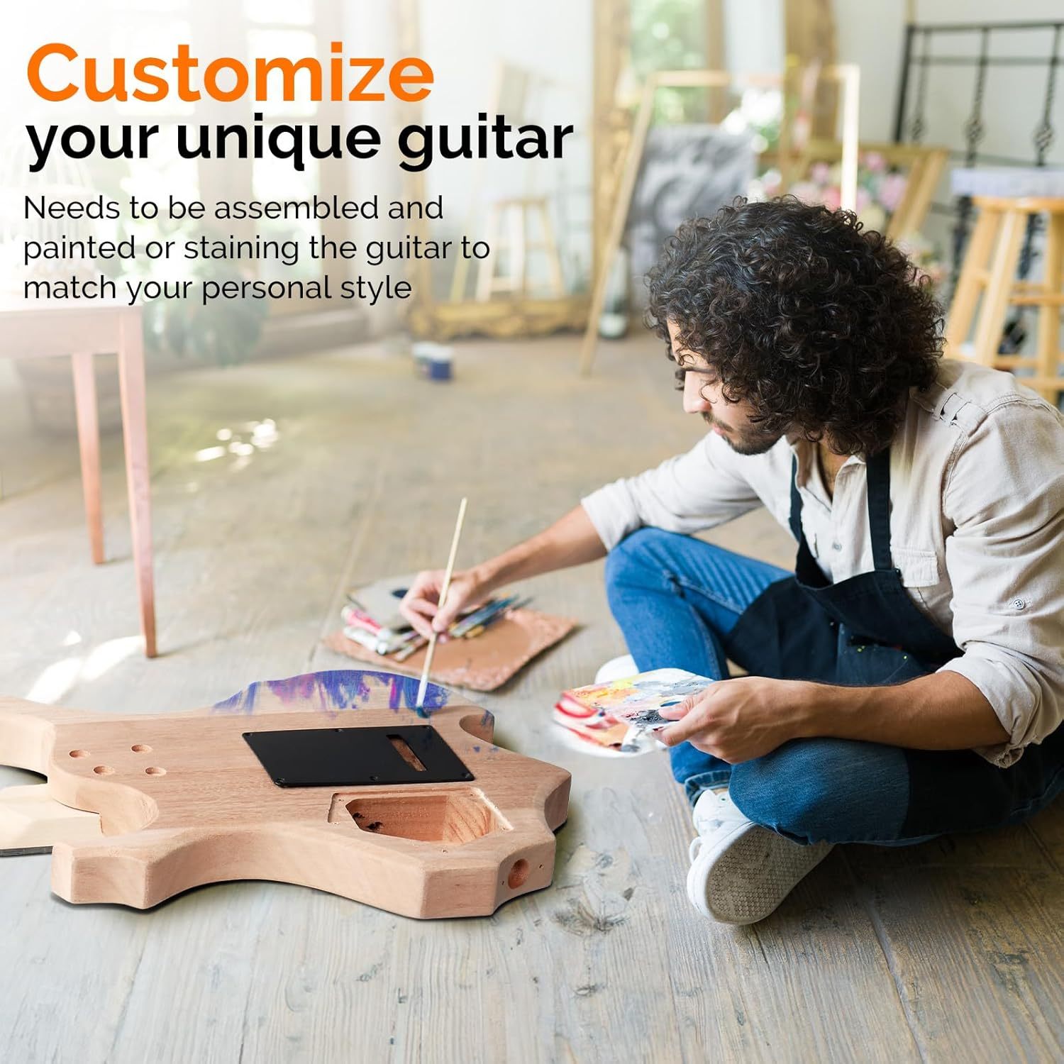 Glarry DIY Electric Guitar Kit for Beginners with Mahogany Body & Maple Neck - Full Components Build Your Own Guitar, H-H-H Humbucker Pickups, 24-Fret Rosewood Board, Tremolo Bridge & Cable/Strap Included (6-String) - Image 6