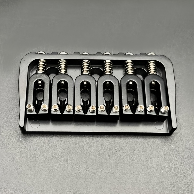 6-string Guitar Fixed Bridge 72.8x38mm- Electric Guitar Metal Hardtail Replacement, Black& Silvery Golden, Fashionable Design, Sturdy Structure, Precision Craftsmanship, Suitable for DIY Guitarists and Instrument Repairers, Instrument Repair - Image 5