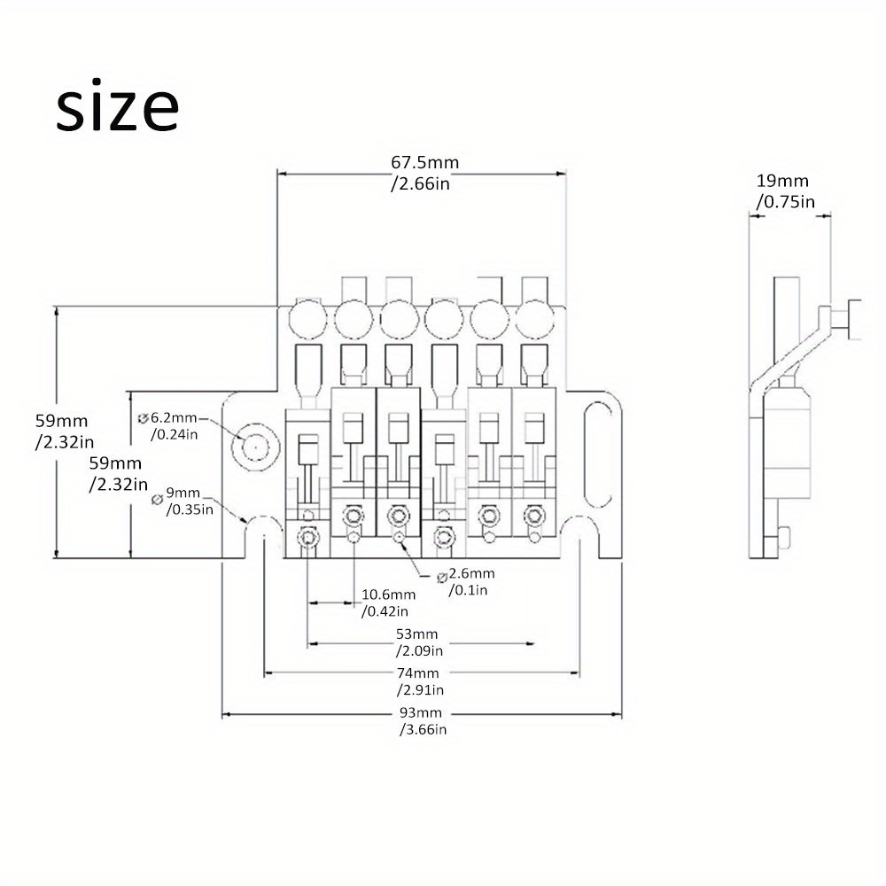 Guitar Double Locking Tremolo System Bridge with Bar Double Locking Electric Guitar Replacement Parts - Image 3