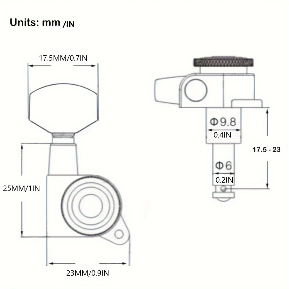 Guitar String Peg Locking Tuners, 6 pcs, Tuning Pegs for Machine Head, Guitar Parts & Accessories - Image 9