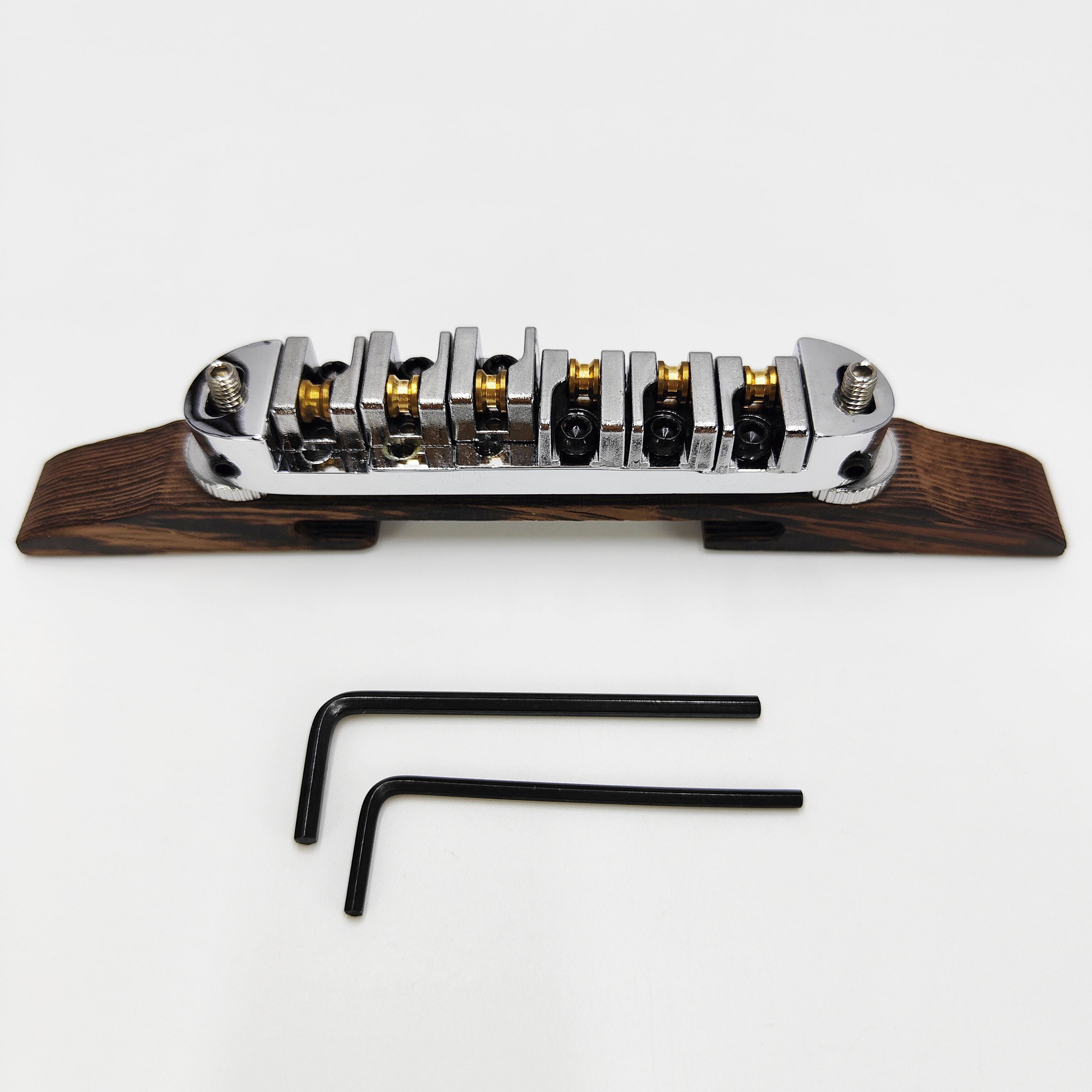 Premium Rosewood Jazz Bridge Set Jazz Electric Guitar Ball Bridge Rosewood Base Bridge Adjustable Traditional Saddle Golden and Silvery Black, Instrument Repair Parts, Guitar Bridge Replacement, Elegant Guitar Accessory, Classic Guitar Hardware, Handfinished Hardware, Highquality Saddle, Replacement Guitar Parts, Jazz Musicians, Guitar Technicians - Image 3