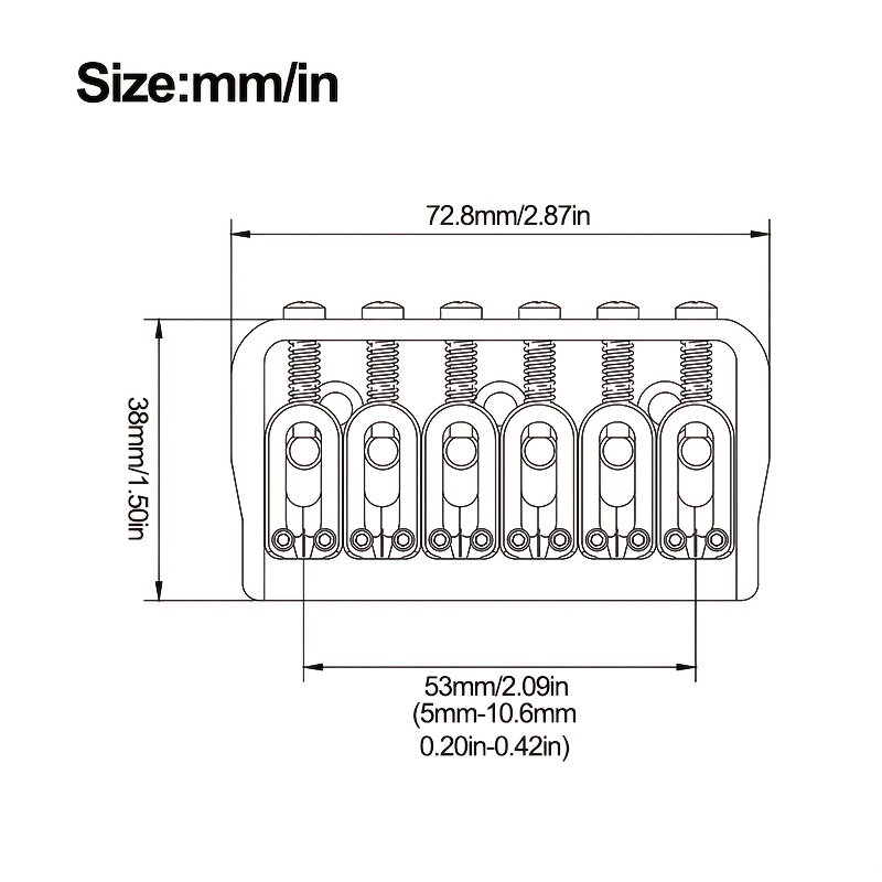 6-string Guitar Fixed Bridge 72.8x38mm- Electric Guitar Metal Hardtail Replacement, Black& Silvery Golden, Fashionable Design, Sturdy Structure, Precision Craftsmanship, Suitable for DIY Guitarists and Instrument Repairers, Instrument Repair - Image 10