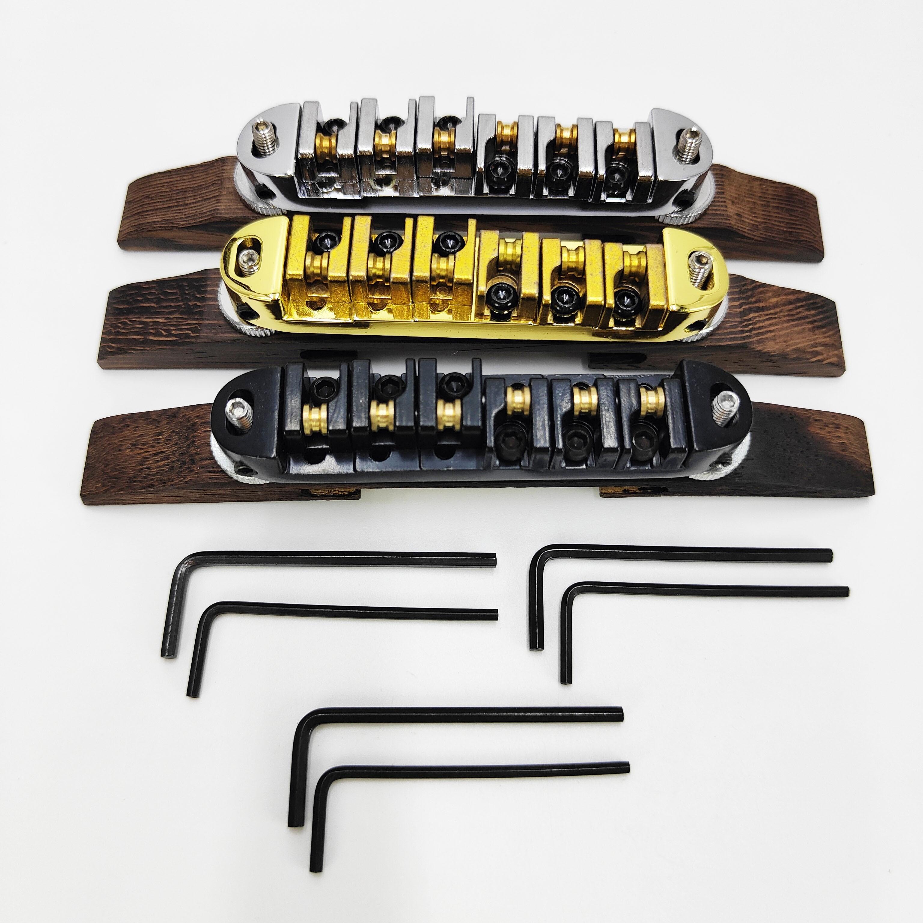 Premium Rosewood Jazz Bridge Set Jazz Electric Guitar Ball Bridge Rosewood Base Bridge Adjustable Traditional Saddle Golden and Silvery Black, Instrument Repair Parts, Guitar Bridge Replacement, Elegant Guitar Accessory, Classic Guitar Hardware, Handfinished Hardware, Highquality Saddle, Replacement Guitar Parts, Jazz Musicians, Guitar Technicians - Image 6