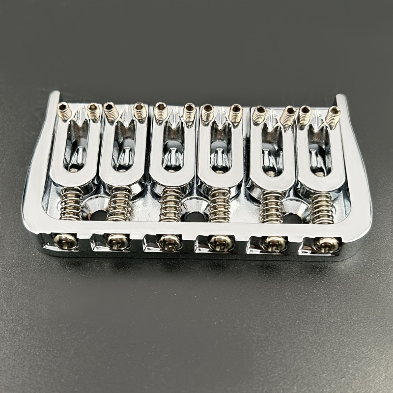 6-string Guitar Fixed Bridge 72.8x38mm- Electric Guitar Metal Hardtail Replacement, Black& Silvery Golden, Fashionable Design, Sturdy Structure, Precision Craftsmanship, Suitable for DIY Guitarists and Instrument Repairers, Instrument Repair - Image 8