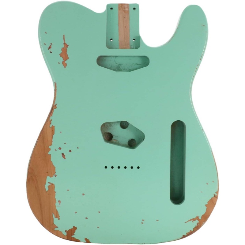 Relic Guitar Body | TL Style Nitro Top Alder Wood, S-S or H-S Route, Relic Seafoam Green