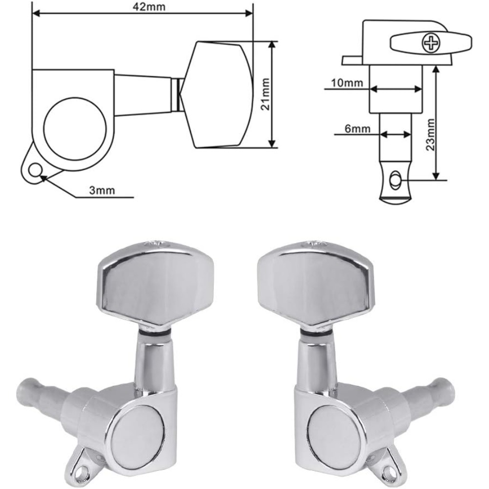 12pcs Guitar Tuning Machines | 101.44oz+3R Machine Heads Pegs, Precision String Tuners, Silvery Grey, for Electric & Acoustic Guitar Parts - Image 6