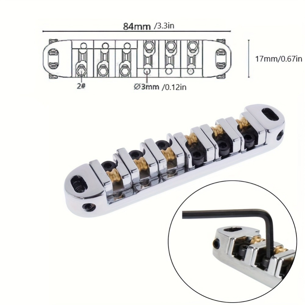 1 Set (U+L) Tune-O-Matic Bridge LP SG Electric Guitar Bridge String Board Bridge Rolling Ball Roller Les Paul Bridge - Image 7