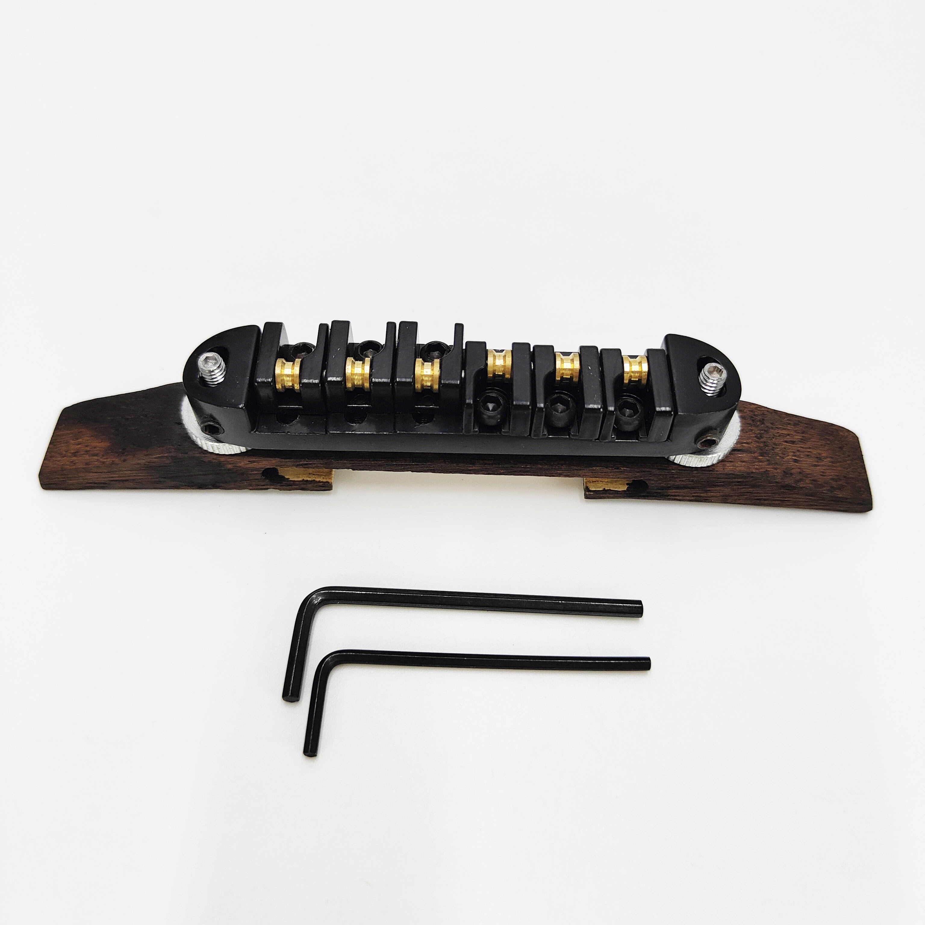 Premium Rosewood Jazz Bridge Set Jazz Electric Guitar Ball Bridge Rosewood Base Bridge Adjustable Traditional Saddle Golden and Silvery Black, Instrument Repair Parts, Guitar Bridge Replacement, Elegant Guitar Accessory, Classic Guitar Hardware, Handfinished Hardware, Highquality Saddle, Replacement Guitar Parts, Jazz Musicians, Guitar Technicians - Image 7