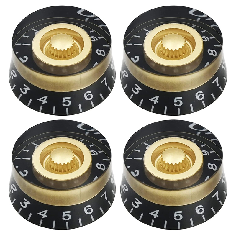 4pcs Volume Tone Speed Control Knobs for Les Paul LP Style Bass Electric Guitar Parts, Transparent Golden, Guitar Hardware, Volume Knobs, Retro Design, Stylish Knobs, Highquality Knobs, Smooth Finish, Replacement Knobs, Bass Parts