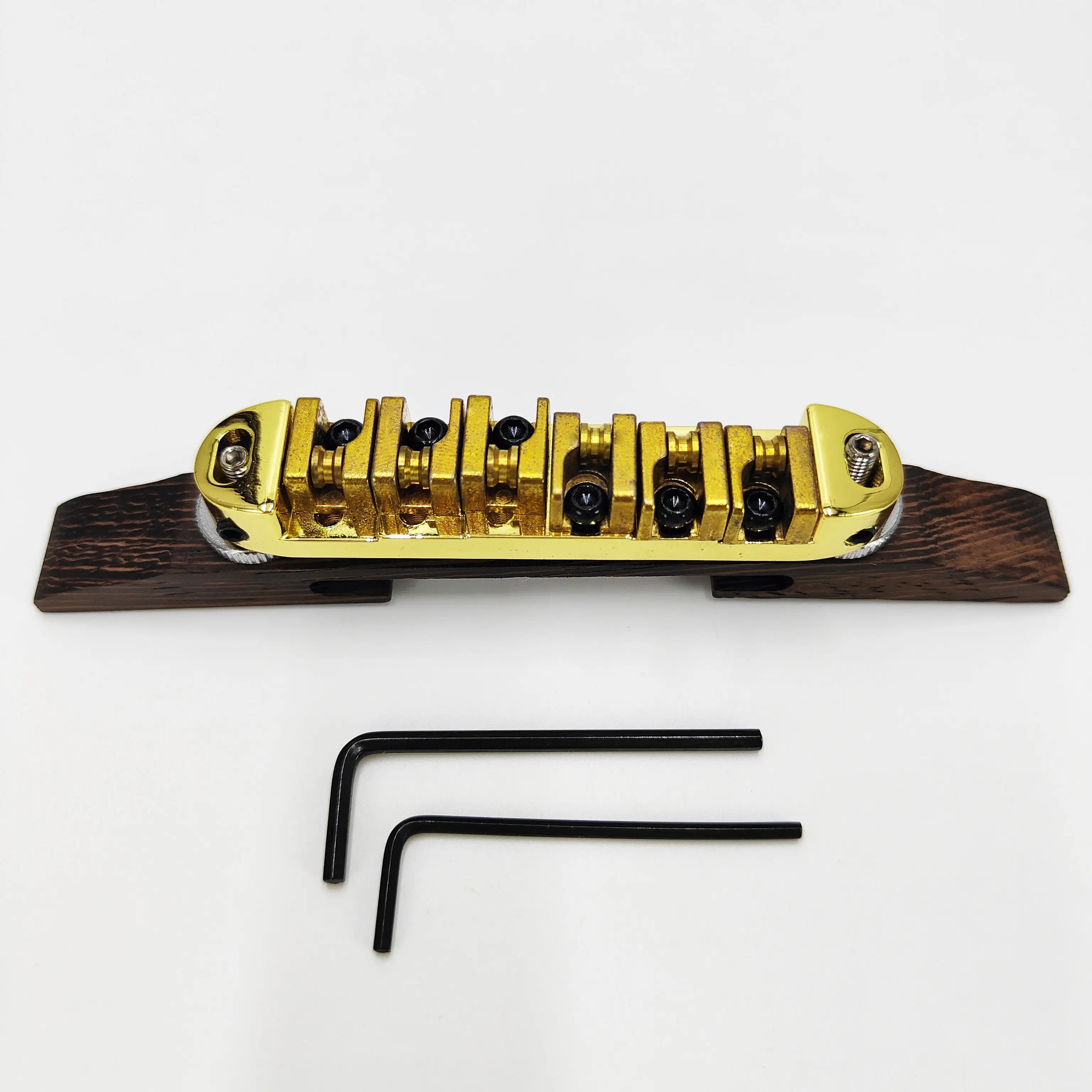 Premium Rosewood Jazz Bridge Set Jazz Electric Guitar Ball Bridge Rosewood Base Bridge Adjustable Traditional Saddle Golden and Silvery Black, Instrument Repair Parts, Guitar Bridge Replacement, Elegant Guitar Accessory, Classic Guitar Hardware, Handfinished Hardware, Highquality Saddle, Replacement Guitar Parts, Jazz Musicians, Guitar Technicians - Image 4