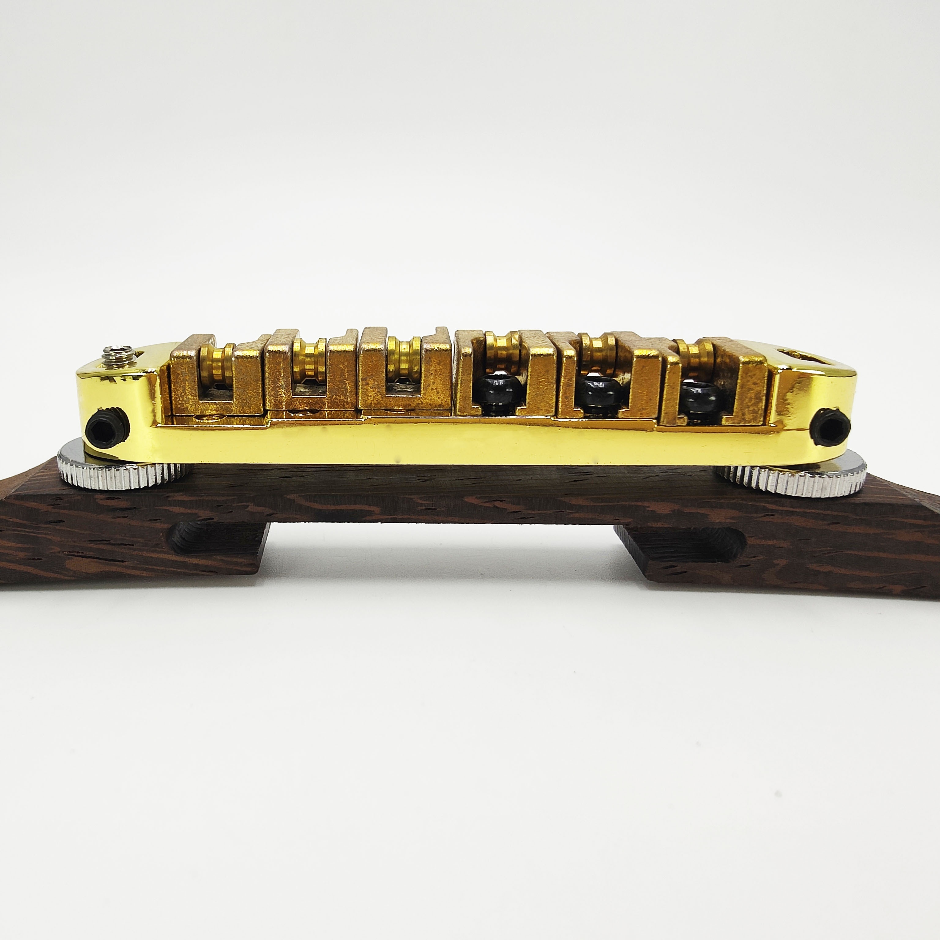 Premium Rosewood Jazz Bridge Set Jazz Electric Guitar Ball Bridge Rosewood Base Bridge Adjustable Traditional Saddle Golden and Silvery Black, Instrument Repair Parts, Guitar Bridge Replacement, Elegant Guitar Accessory, Classic Guitar Hardware, Handfinished Hardware, Highquality Saddle, Replacement Guitar Parts, Jazz Musicians, Guitar Technicians - Image 9