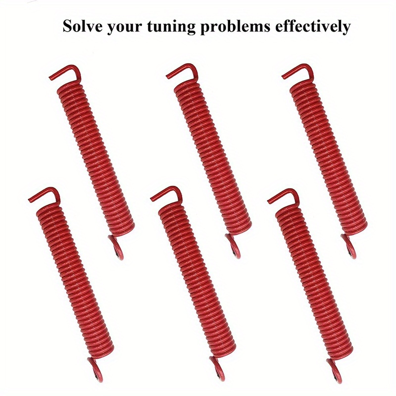 6 in Pack Noiseless Tremolo Springs, Electric Guitar Bridge Spring, Fits FR, TS, NR, DP Style Guitars, Red - Image 2